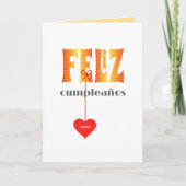 Spanischer Geburtstag Personalisierter Name FELIZ Karte (Vorderseite)