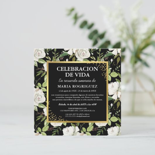 Spanischer Gedenkdienst | Espanol Foto Beerdigung Einladung (Stehend Vorderseite)