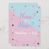 Spanischer Gender Offenbarungsjunge oder Girl Star Einladung (Vorne/Hinten)