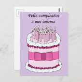 Spanischer Glückwunsch zum Geburtstag Niece Cartoo Postkarte (Vorne/Hinten)