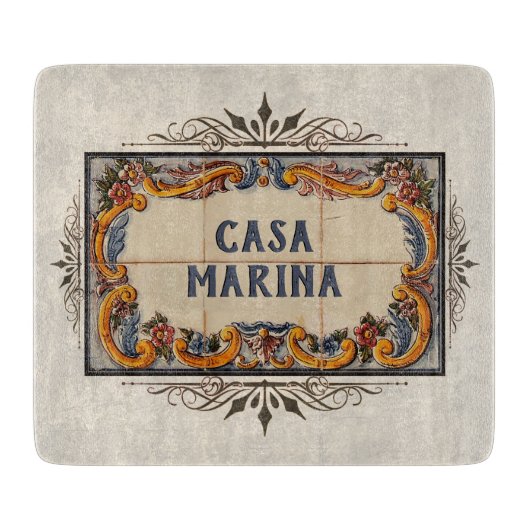 Spanischer Hausname Schneidebrett (Vorderseite)