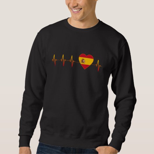 Spanischer Herzschlag I Liebe Spanien Flaggenstaat Sweatshirt (Vorderseite)