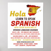Spanischer Hola, Spanischer Sprachkurs Poster (Vorne)