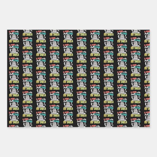 Spanischer Hund Ate Meine Hausaufgaben - Perro Tar Geschenkpapier Set (Vorderseite 2)