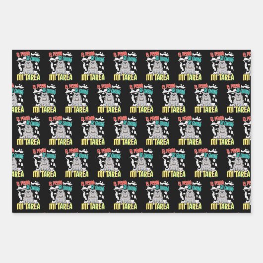 Spanischer Hund Ate Meine Hausaufgaben - Perro Tar Geschenkpapier Set (Vorderseite)