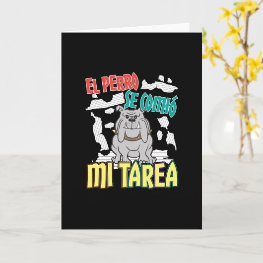 Spanischer Hund Ate Meine Hausaufgaben - Perro Tar Karte (Gelbe Blume)