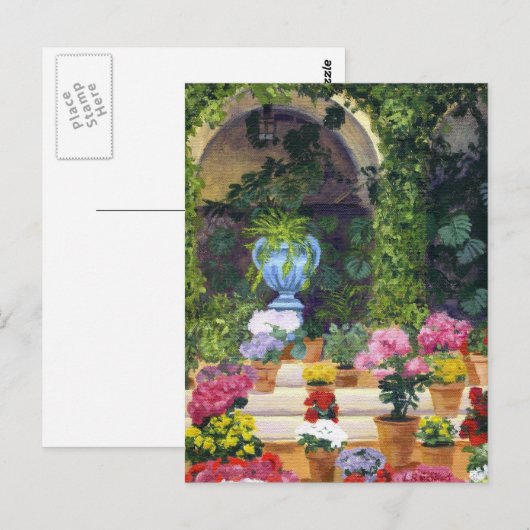 Spanischer Innenhof Postkarte (Vorne/Hinten)