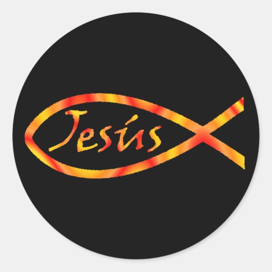 Spanischer Jesús Fisch Runder Aufkleber (Vorderseite)