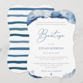Spanischer Junge Taufe Nautical Theme, Bautizo Niñ Einladung