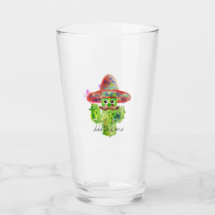 Spanischer Kaktus Mustache Hat Fiesta Text Artisan Glas