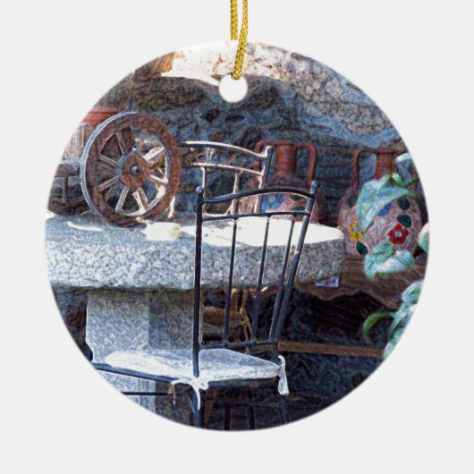 Spanischer Kaktus Stillleben Keramikornament (Vorne)