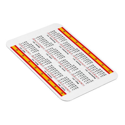 Spanischer Kalender 2021 Magnet (Rechte Seite)