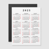 Spanischer Kalender 2025 Weißes Schwarzes Magnet (Vorne/Hinten)