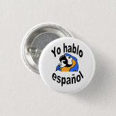 Spanischer Knopf - Papagei sagt "Yo hablo español Button (Vorne & Hinten)