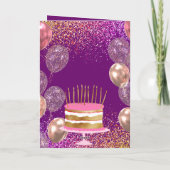 Spanischer Kuchen Glitzer Transparente Ballons Geb Karte (Rückseite)