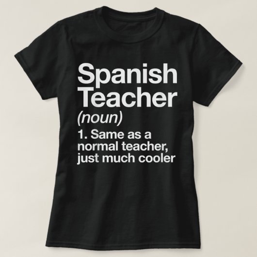 Spanischer Lehrer Definition Funny School T-Shirt (Design vorne)