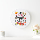 Spanischer Lehrer En Espanol Pour Gefallen Große Wanduhr (Zuhause)