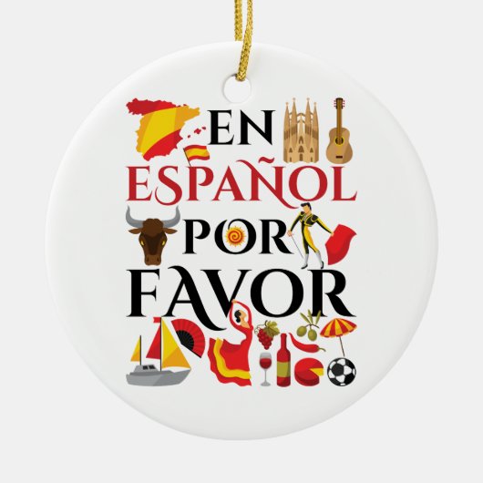 Spanischer Lehrer En Espanol Pour Gefallen Keramik Ornament (Vorne)