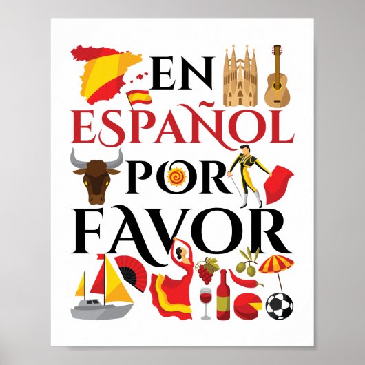 Spanischer Lehrer En Espanol Pour Gefallen Poster (Vorne)