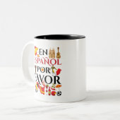 Spanischer Lehrer En Espanol Pour Gefallen Zweifarbige Tasse (Vorderseite Links)