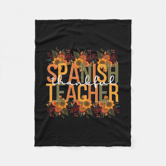 Spanischer Lehrer Erntedank Spanischer Unterricht Fleecedecke (Vorderseite)