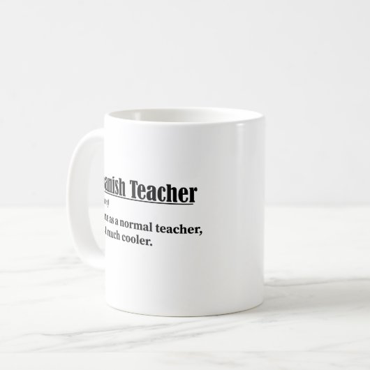 Spanischer Lehrer Funny Definition Kaffeetasse (Vorderseite Links)