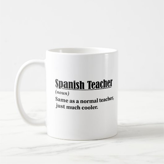 Spanischer Lehrer Funny Definition Kaffeetasse (Links)
