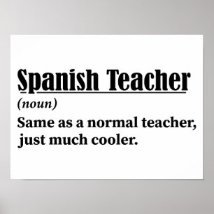 Spanischer Lehrer Funny Definition Poster