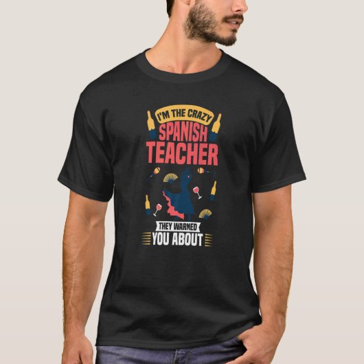 Spanischer Lehrer Spanien Flaggensprachunterricht T-Shirt (Vorderseite)
