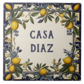 Spanischer Lemon Custom House Name Plakat Plaque Z Fliese (Vorderseite)