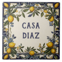Spanischer Lemon Custom House Name Plakat Plaque Z