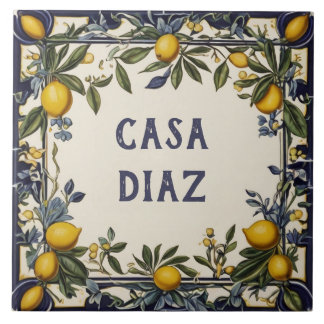 Spanischer Lemon Custom House Name Plakat Plaque Z Fliese