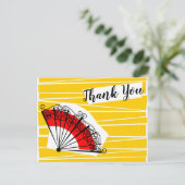 Spanischer Lüfter Danke für Postkartenlandschaft Postkarte (Stehend Vorderseite)