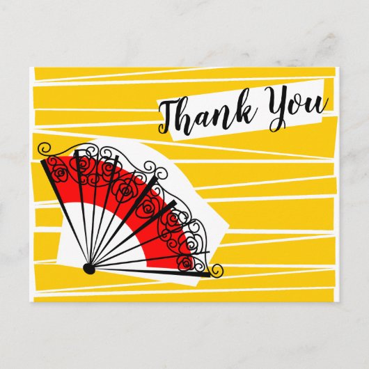Spanischer Lüfter Danke für Postkartenlandschaft Postkarte (Vorderseite)