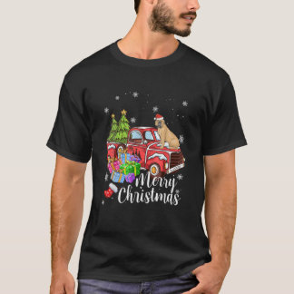 Spanischer Mastiff Riding Red Truck Xmas Merry Chr T-Shirt