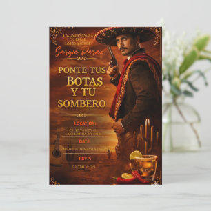 Spanischer mexikanischer Cowboy-Erwachsener Mann G Einladung