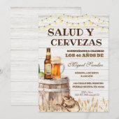 Spanischer mexikanischer Mann Bier Salud Einladung (Vorne/Hinten)