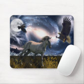 Spanischer Mustang, Bald Adler & Galaxy Art Mousep Mousepad (Mit Mouse)