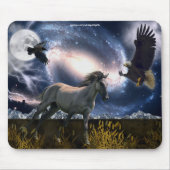Spanischer Mustang, Bald Adler & Galaxy Art Mousep Mousepad (Vorne)