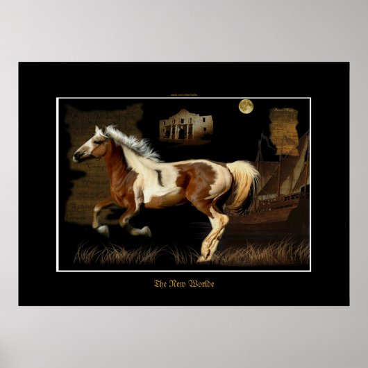 Spanischer Mustang New Worlde Horse Lover Print Poster (Vorne)