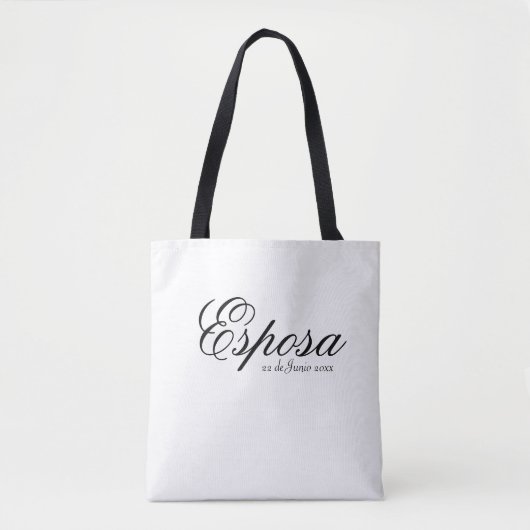 Spanischer Name Esposa Ehefrau Einfach, Minimalist Tasche (Vorderseite)