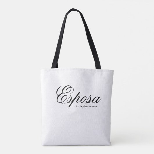 Spanischer Name Esposa Ehefrau Einfach, Minimalist Tasche (Rückseite)