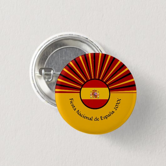 Spanischer Nationalfeiertag Spanien Hispanic Button (Vorne & Hinten)