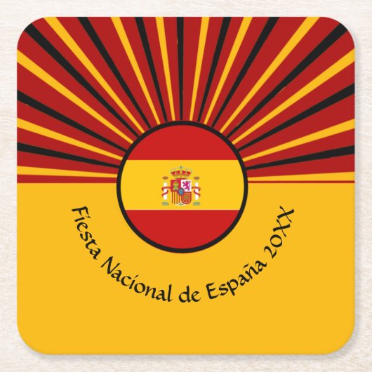 Spanischer Nationalfeiertag Spanien Hispanic Rechteckiger Pappuntersetzer (Vorderseite)