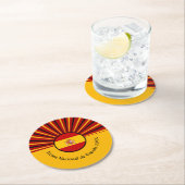 Spanischer Nationalfeiertag Spanien Hispanic Runder Pappuntersetzer (Vor Ort)