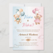 Spanischer Nino oder Nina Bär Ballon Geschlecht En Einladung (Vorderseite)