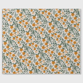 Spanischer Obstgarten - Muster von Orangen und Blä Geschenkpapier (Flach)