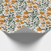 Spanischer Obstgarten - Muster von Orangen und Blä Geschenkpapier (Ecke)