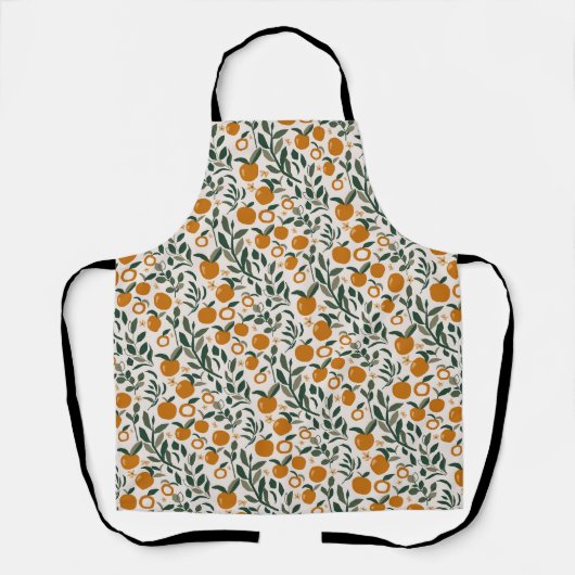 Spanischer Obstgarten - Muster von Orangen und Blä Schürze (Vorderseite)