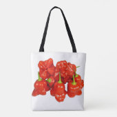 Spanischer Pfeffer Chinense Paprikas ganz über Tasche (Rückseite)